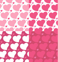 Hearts seamless patterns set