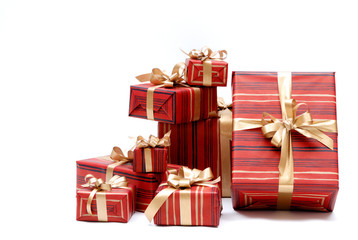 Christmas gifts on a white background