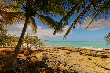 Fototapeta na wymiar A beach in Deshaies, Guadeloupe