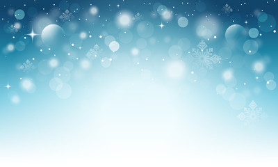 Obraz premium Abstract vector blue winter background with snowflakes.