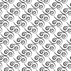 Wavy line seamless pattern. Fashion graphic background design. Modern stylish abstract texture. Monochrome template for prints, textiles, wrapping, wallpaper, website etc. Vector illustration.