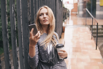 Fototapeta premium beautiful girl with a phone