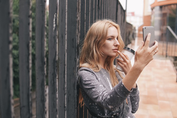 beautiful girl with a phone