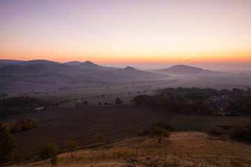 Morning in Central Bohemian Uplands, Czech Republic.