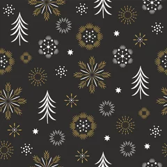 Gardinen Nahtloses Muster, Weihnachtsgrüße, schöner Weihnachtshintergrund © LenLis