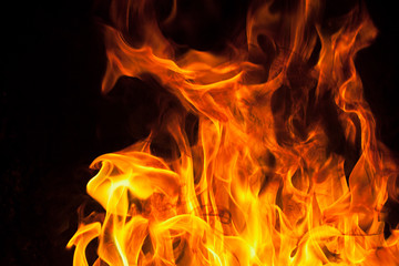 Flames and Smoke from Fire, swirling around