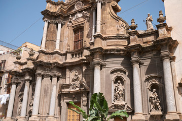 Palermo, Italy - September 06, 2018 : View of Sant Anna la Misericordia church
