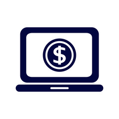 ノートパソコンとドル記号