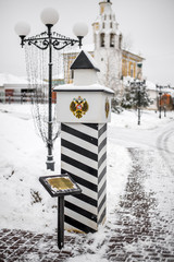 decorative monument customs stolb in Vladimir