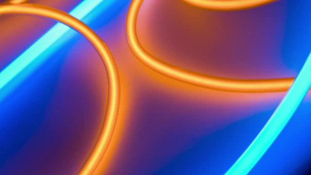 Orange and blue vibrant color neons lighting lights