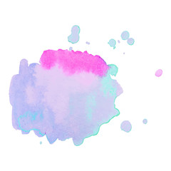 Abstract art hand paint isolated Watercolor stain on white background. Watercolor banner