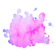 Abstract art hand paint isolated Watercolor stain on white background. Watercolor banner