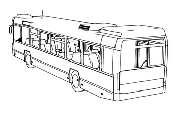 sketch city bus vector
