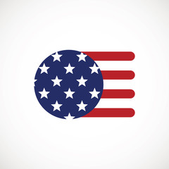 American flag vector icon. The Flag Of The United States Of America