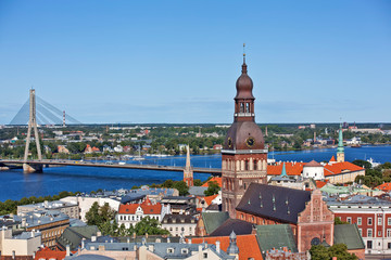 Obraz premium View of Riga from the tower of the church of St. Peter. Latvia