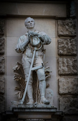 Statues adorning the facade of the Austrian National Library 