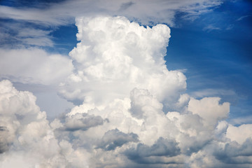 Fototapeta na wymiar Cumulonimbus cloud formations on sky, abstract background