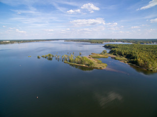 Senftenbger See Luftbild Erdrutschung Tagebau Rekultivierung