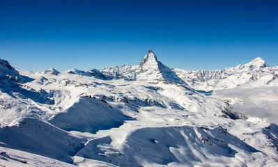 Fototapeta na wymiar Panorama Matterhorn, Gletscher, Gornergrat