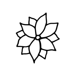 botanical flower garden element icon. hand drawing isolated object