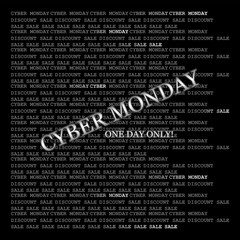 CYBER MONDAY. JUST ONE DAY! Matrix style. A poster, a message with a good deal. The background is black. Design for printing on fabric or paper.