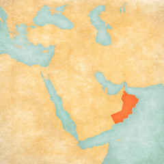 Map of Middle East - Oman