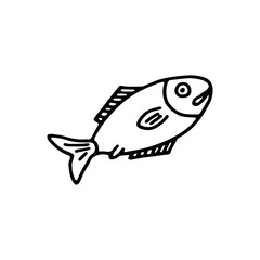 fish with gills marine icon vector. underwater animal sketch isolated