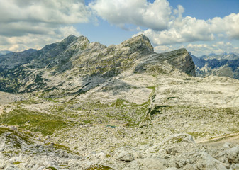 Landscape picture of mountains in Triglav national park in Slovenia.