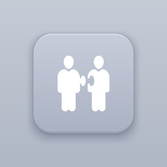 Team, cooperation button, best vector