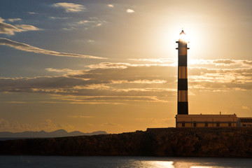 Fototapeta premium Artrutx Lighthouse in Minorca, Spain.
