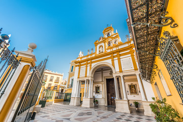Basilica of Santa Maria de la Esperanza Macarena in Seville, Spain. - obrazy, fototapety, plakaty
