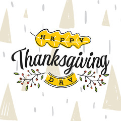 Happy Thanksgiving day typography.