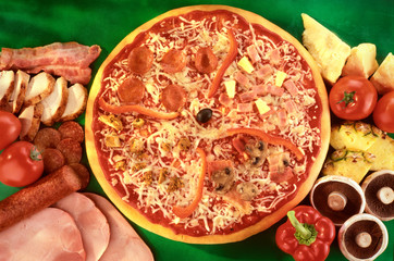PIZZA AND INGREDIENTS