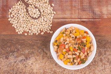 Cooked Fradinho beans Salad