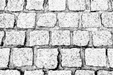 Part of cobblestone pavement. Monochrome vector halftone background