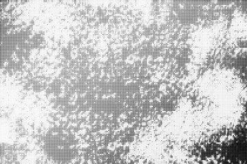 Black abstract halftone background. Dotted spotted texture. Vector illustration