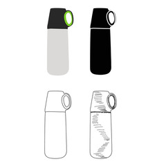 vector, on a white background, a thermos for tea