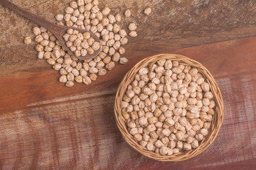 Raw Chickpeas in a bowl
