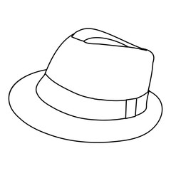 white background, men's hat sketch, lines