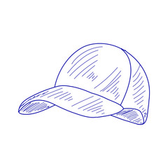 blue sketch baseball cap
