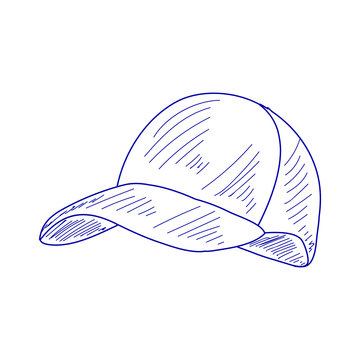 Blue Sketch Baseball Cap