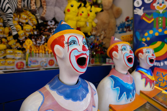 Sideshow Alley clowns at the Ekka (Royal Queensland Show), Brisbane