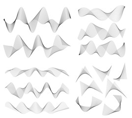 wavy lines form spiral ribbon design element effect 3d41