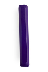 violet piece of plastic on a white background