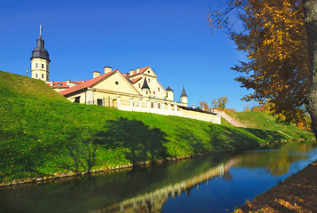 Fototapeta na wymiar Nesvizh. Belarus. Radziwill Castle. Palace and castle complex