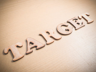 Target. Words Typography Concept