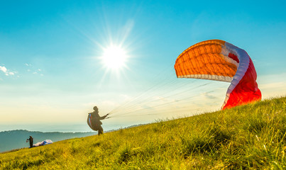 Paraglider on the ground