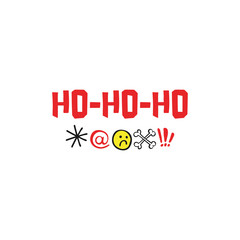 Ho-ho-ho. Isolated vector object on white background.