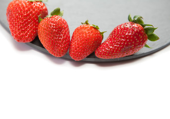 plateau de fraises et espace texte