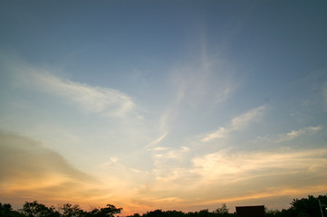 sunset in summer evening